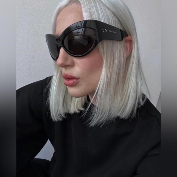 💯 - New Authentic SAINT LAURENT SL73 OVERSIZED BLACK SUNGLASSES - Picture 1 of 14